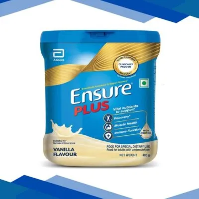 Ensure Plus Nutritional Powder – Vanilla Flavour 400 gm (Pet Jar)