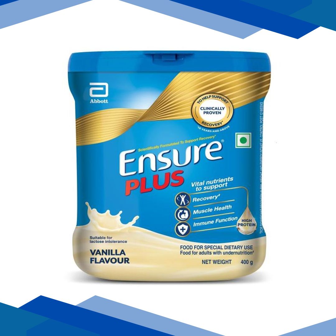 Ensure Plus Nutritional Powder – Vanilla Flavour 400 gm (Pet Jar)