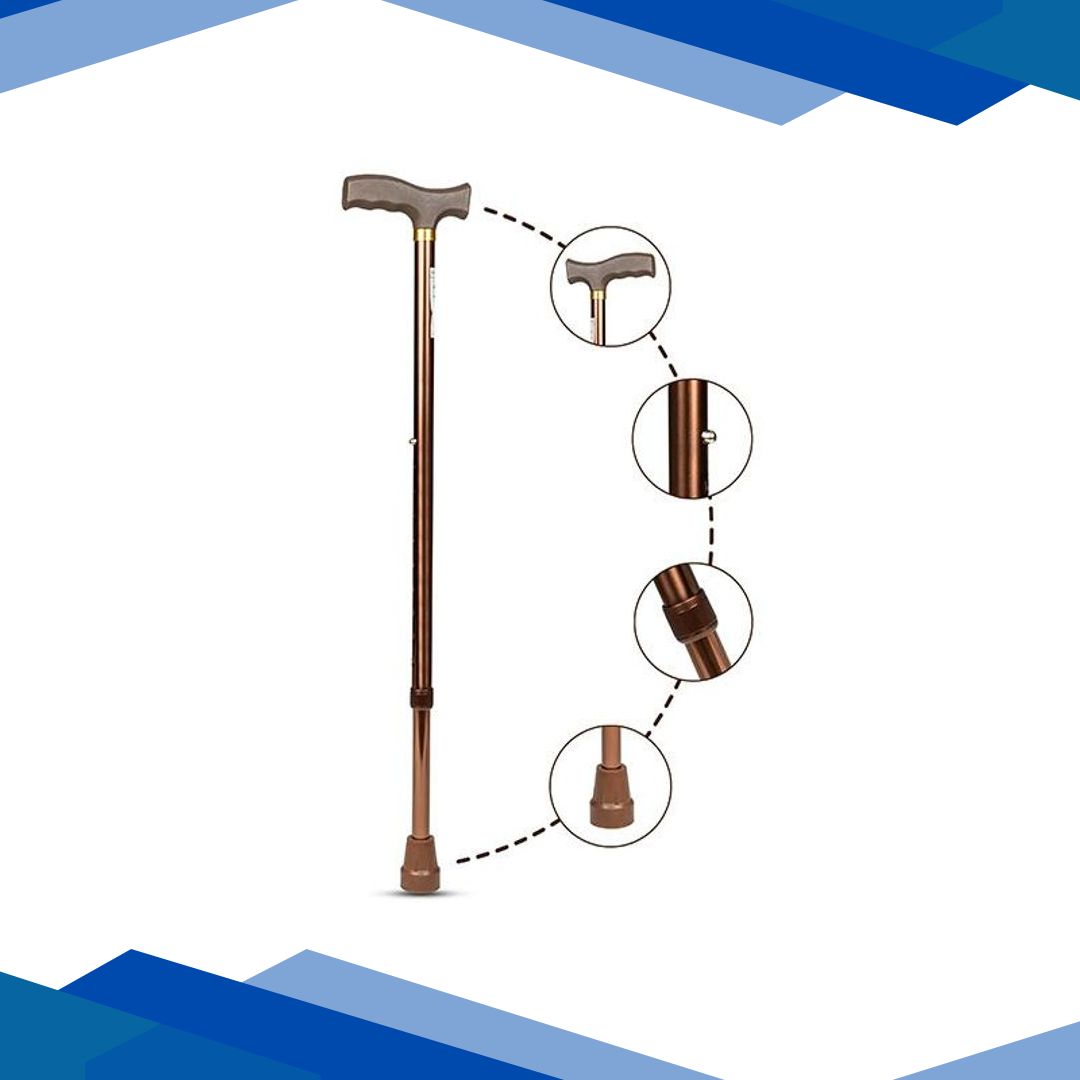 Entros Height Adjustable Walking Stick – Brown (KL920L)