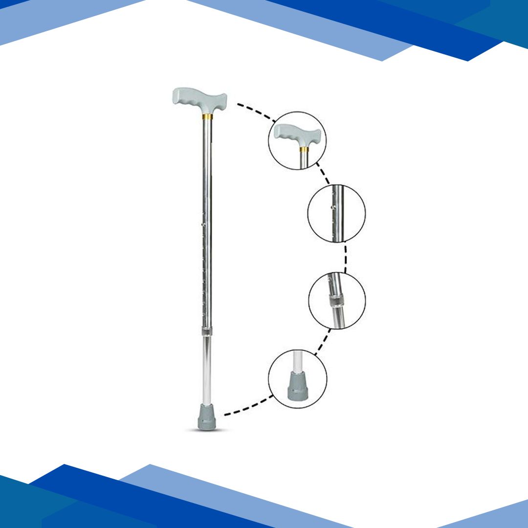 Entros Height Adjustable Walking Stick – Silver (KL920L)