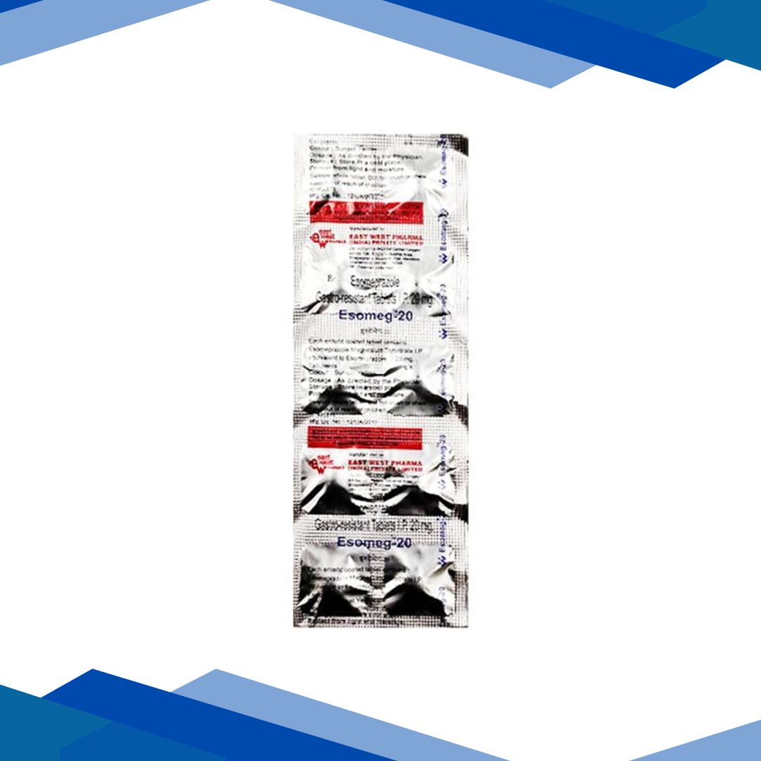 Esomeg 20mg Tablet 10’S