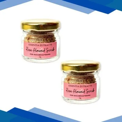 Essentia Extracts Face & Body Brightening Scrub – Rose Almond (Pack of 2 x 15 gm) 1’s