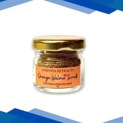 Essentia Extracts Face & Body Exfoliating Scrub – Orange Walnut 15 gm