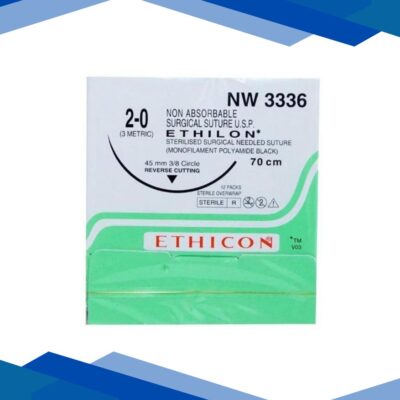 Ethilon 2-0 (3 metric) (70 cm) NW 3336 (Reverse Cutting) 45 mm 3/8 Circle