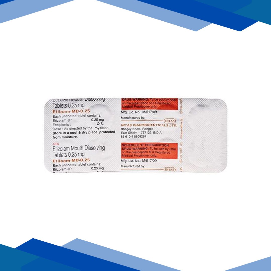 Etilaam MD 0.25mg Tablet 10’S
