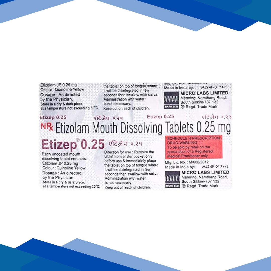 Etizep 0.25mg Tablet 10’S