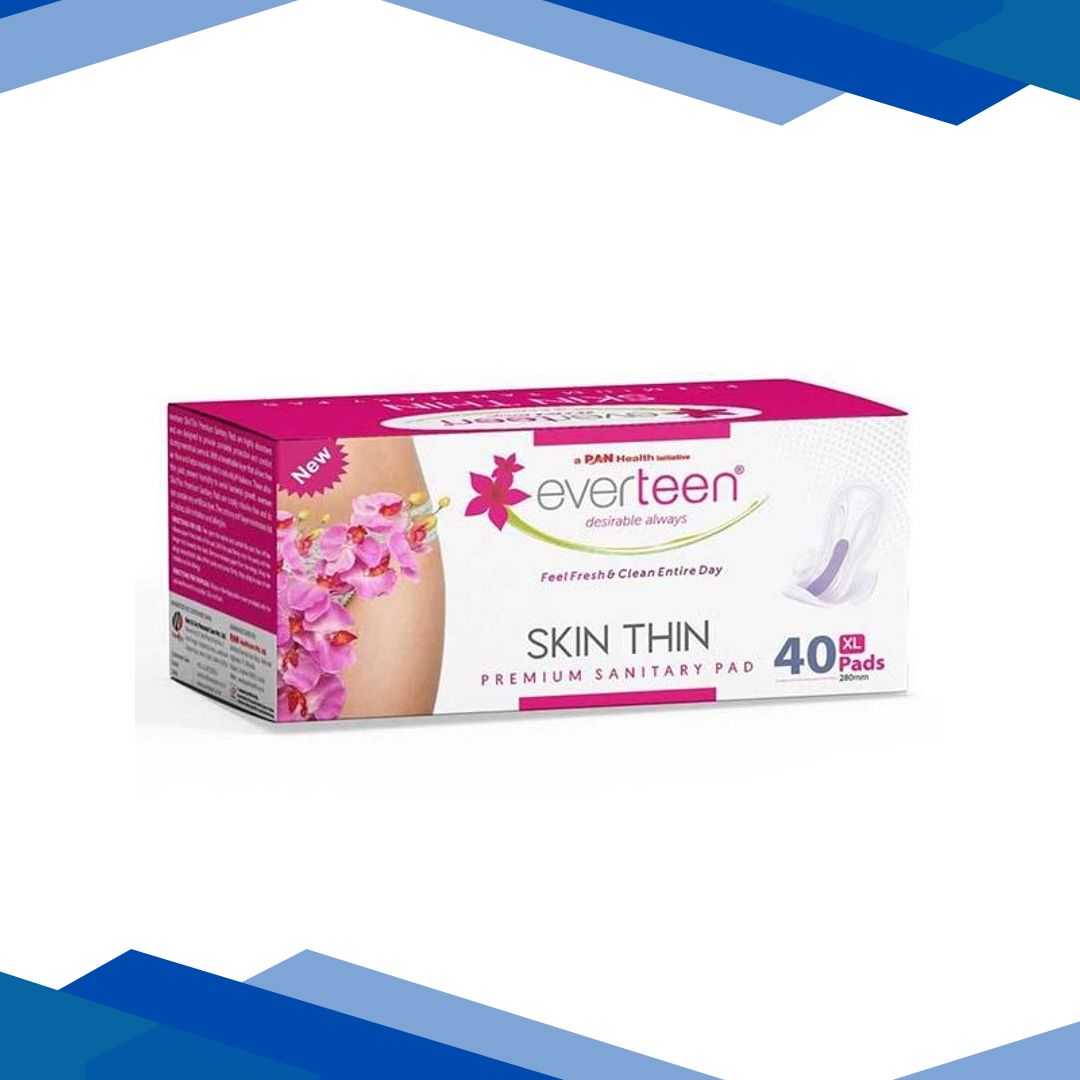 everteen SKIN THIN Premium XL Sanitary Pads Mega Pack for Protection During Periods in Women – 1 Pack (40 Pads, 280mm) 1’s