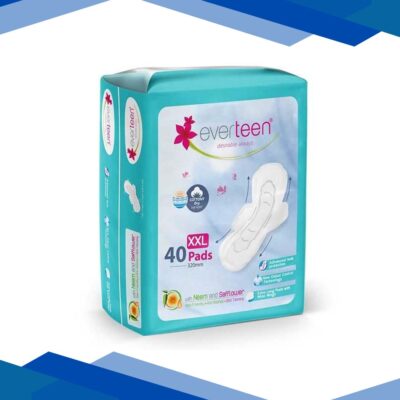 everteen XXL Sanitary Napkin Pads with Cottony-Dry Top Layer for Women, Enriched with Neem and Safflower – 1 Pack (40 Pads, 320mm) 1’s