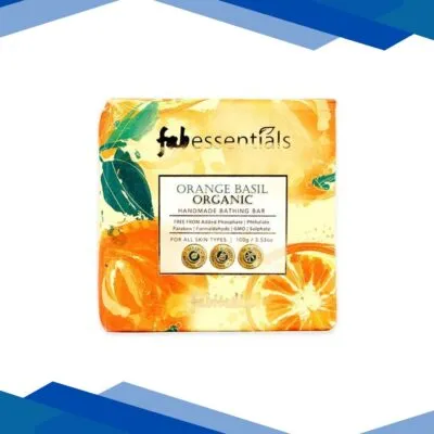 Fabessentials Orange Basil Organic Handmade Bathing Bar With Natural Biaoctives Cleanses 100 gm