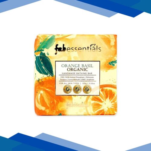 Fabessentials Orange Basil Organic Handmade Bathing Bar With Natural Biaoctives Cleanses 100 gm