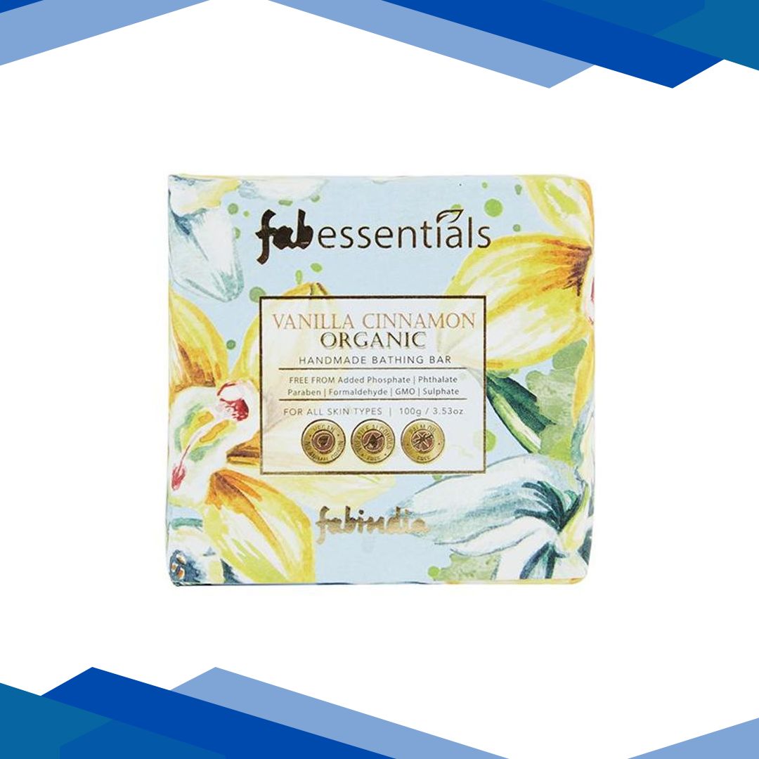 Fabessentials Vanilla Cinnamon Handmade Bathing Bar Organic With Coconut Oil 100gm