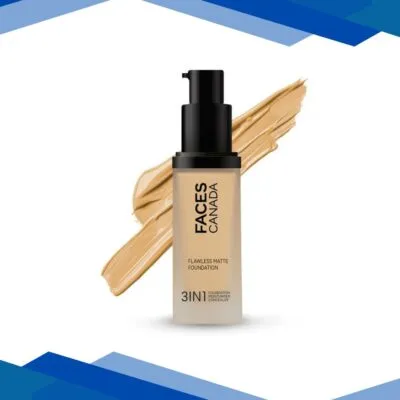 Faces Canada Flawless Matte Foundation – Medium Natural 022, 12 Hr Hydration + SPF 18 30 ml