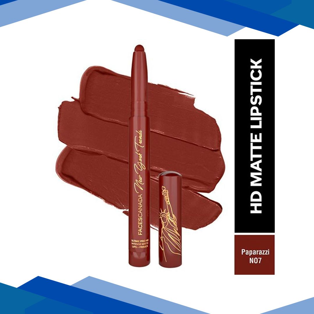 Faces Canada Ultime Pro Hd Intense Matte Lips + Primer – Paparazzi N07, Limited Edition 1.4 gm