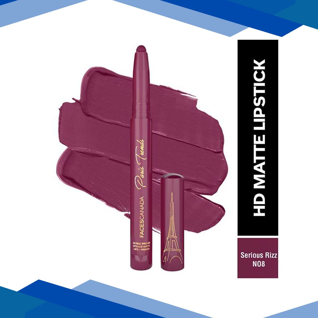 Faces Canada Ultime Pro Hd Intense Matte Lips + Primer – Serious Rizz N08, Limited Edition 1.4 gm