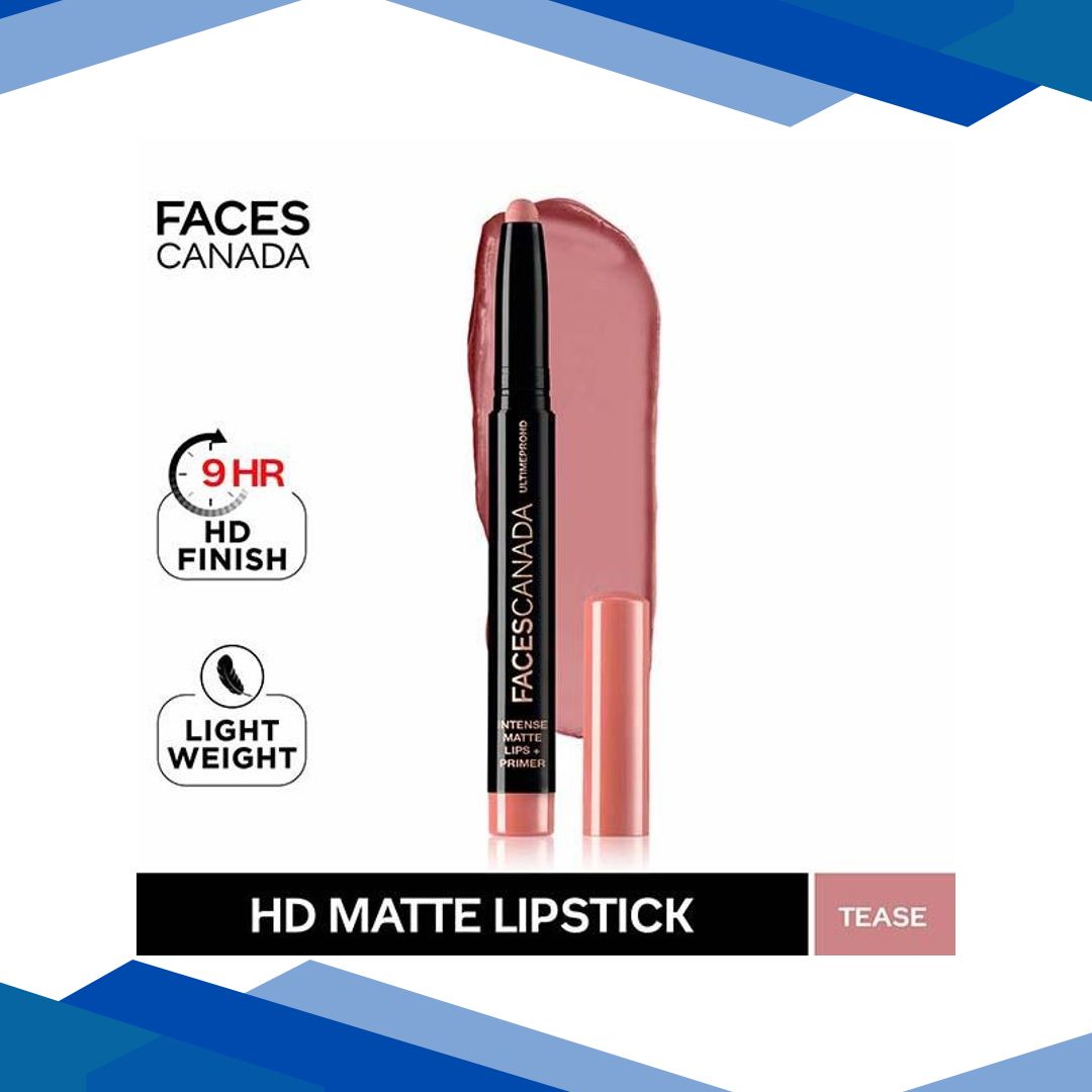 Faces Canada Ultime Pro Hd Intense Matte Lips + Primer – Tease 14, 9Hr Long Stay 1.4 gm
