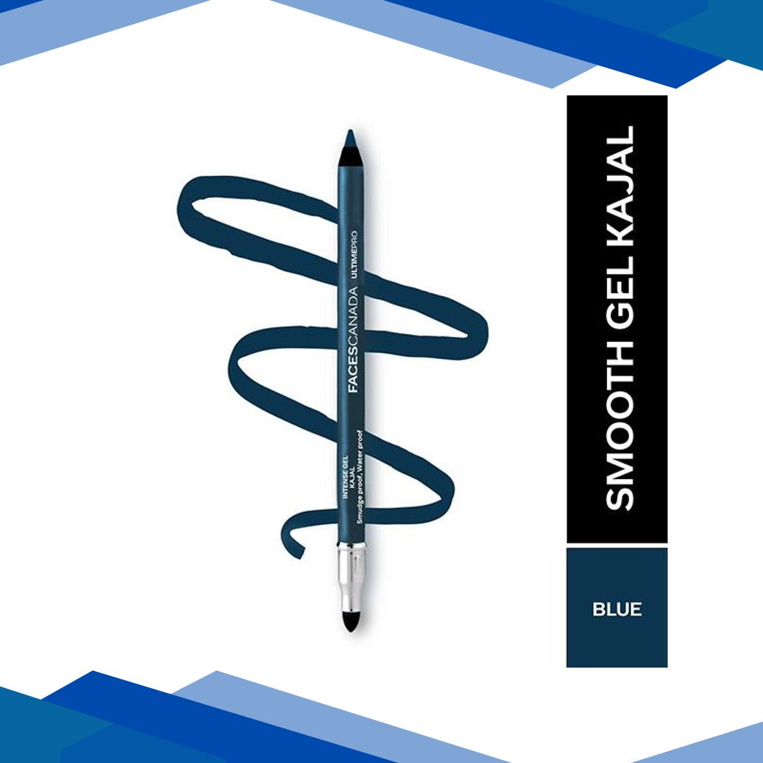 Faces Canada Ultime Pro Intense Gel Kajal With Smudger & Sharpener – Blue 1.2 gm