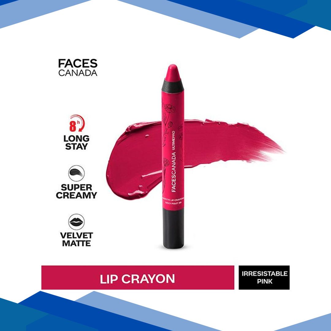 Faces Canada Ultime Pro Matte Lip Crayon Irresistible Pink 10 2.8 Gm