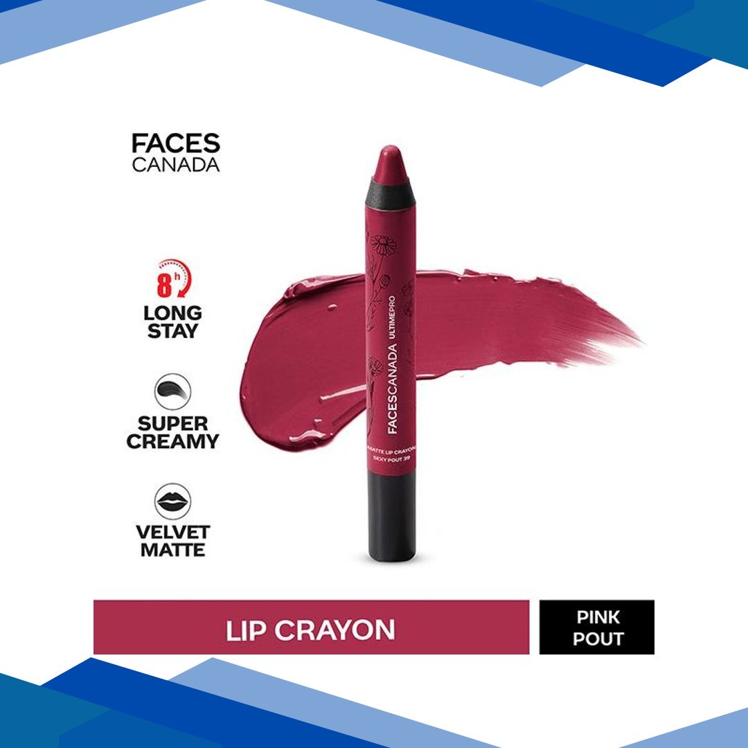 Faces Canada Ultime Pro Matte Lip Crayon Pink Pout 15 2.8 Gm