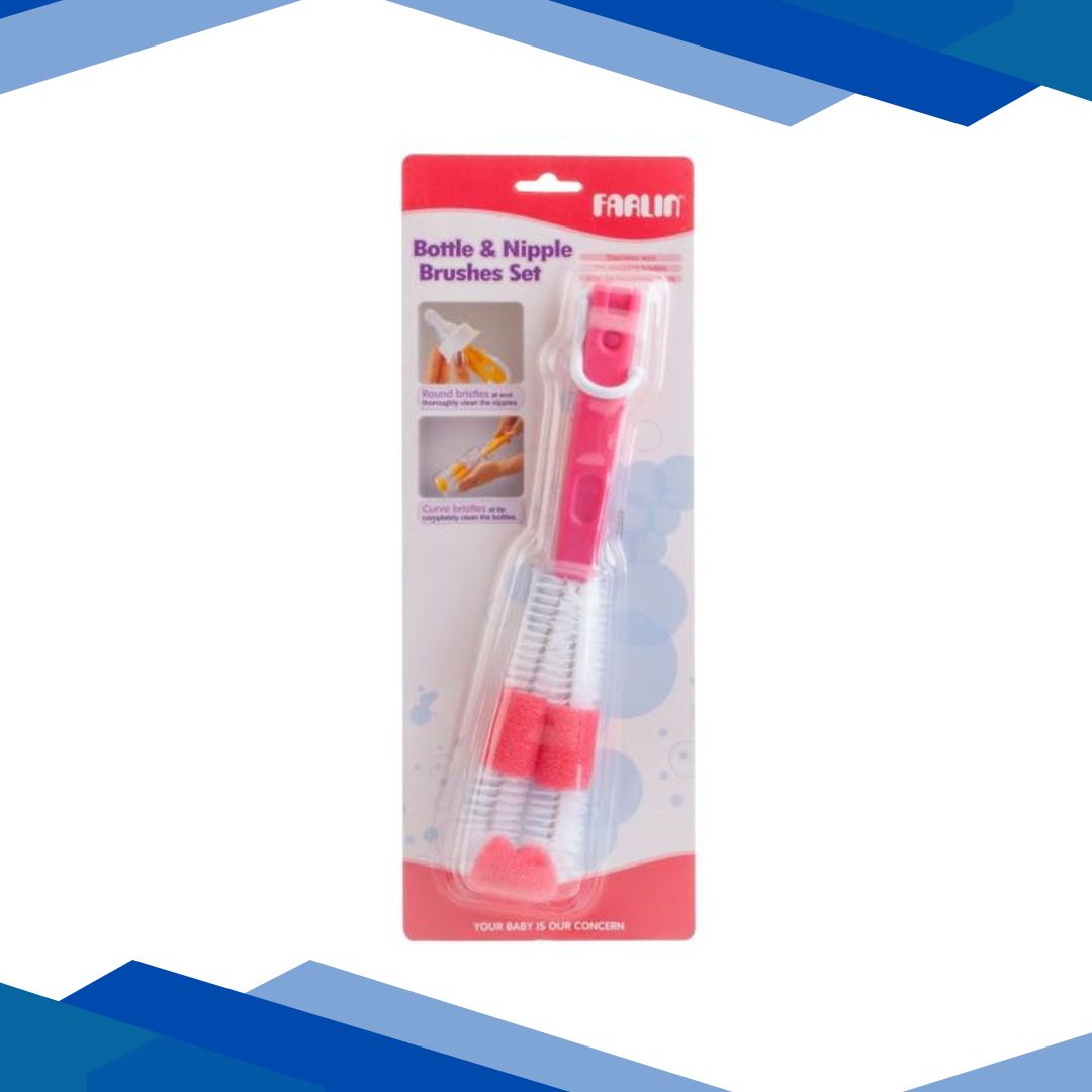 Farlin Bottle & Nipple Brushes – Pink 1’s