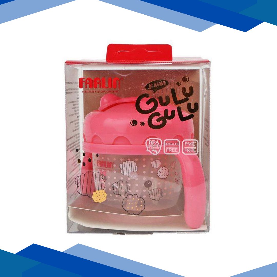 Farlin Gulu Gulu Straw Drinking Cup – Pink 120’s