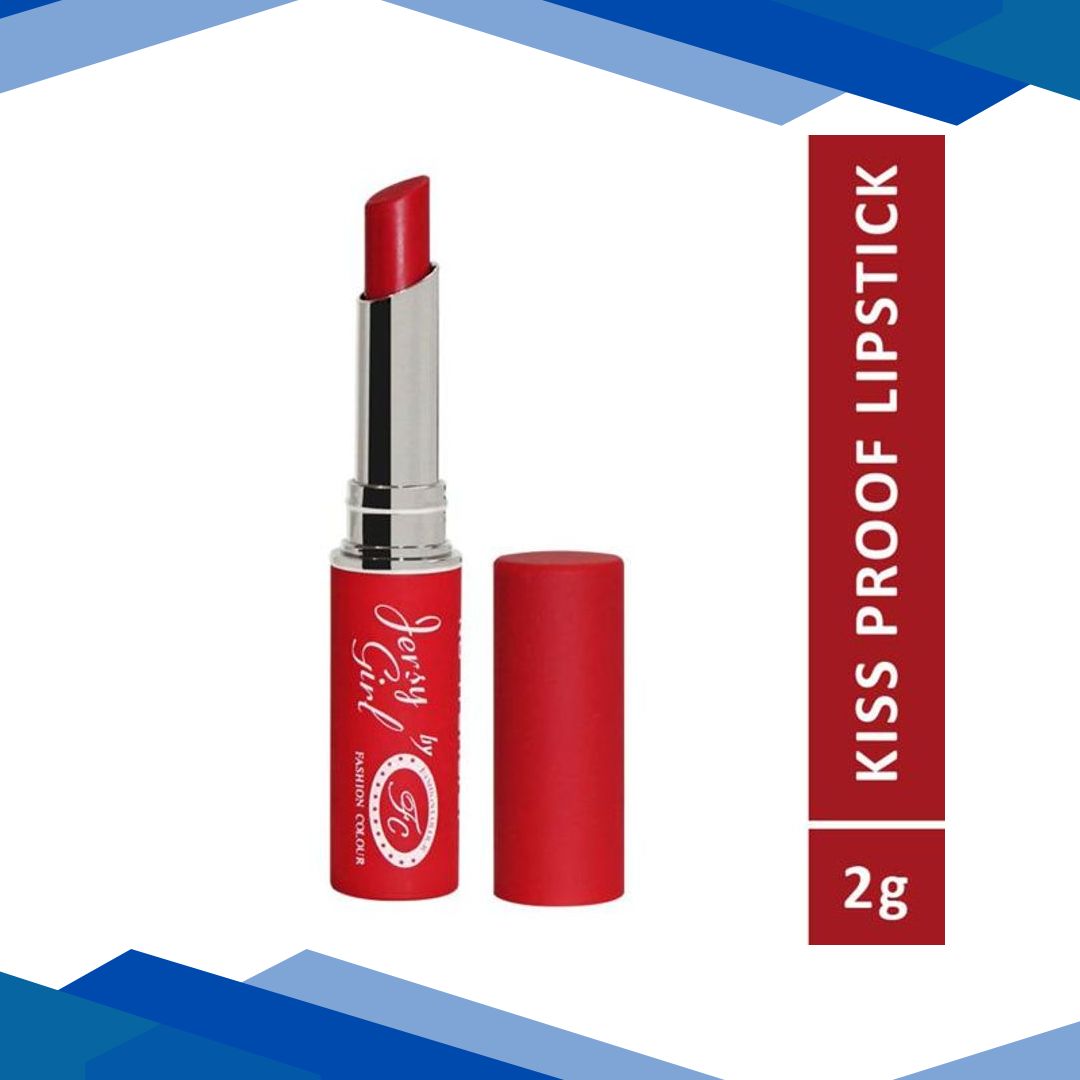 Fashion Colour Jersy Girl Kiss Proof No Transfer Lipstick, 7 Lotus Red 2 gm