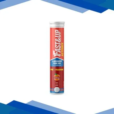 Fast&Up Activate Pre-Training Drink L-Arginine L-Carnitine 1500 mg Effervescent Tablet – Orange Flavour 20’s