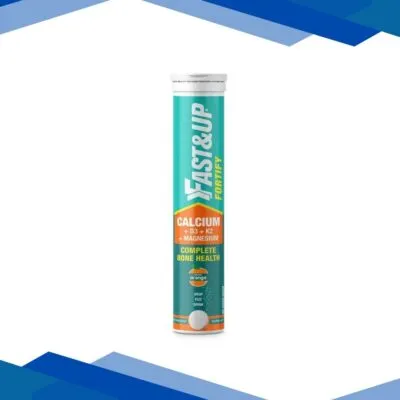 Fast&Up Fortify Calcium & Magnesium with Vitamin D3 Effervescent Tablet – Orange Flavour 20’s