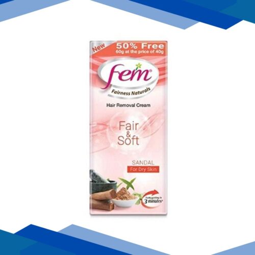 Fem Naturals New Brightening Hair Removal Cream For Dry Skin – Sandal Oil (40 g + 20 g Free)