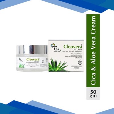 Fixderma Cleovera Cica Cream For Face with Gotu Kola, Aloevera, Vitamin A and E 50 gm