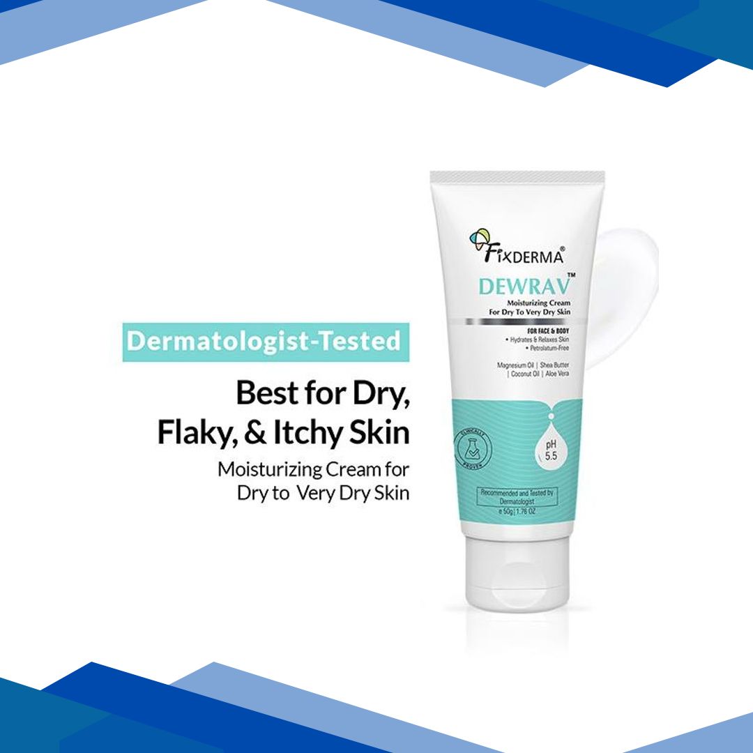 Fixderma Dewrav Moisturizing Cream for Face & Body, Deeply Hydrates, For Dry to Very Dry Skin 50 g