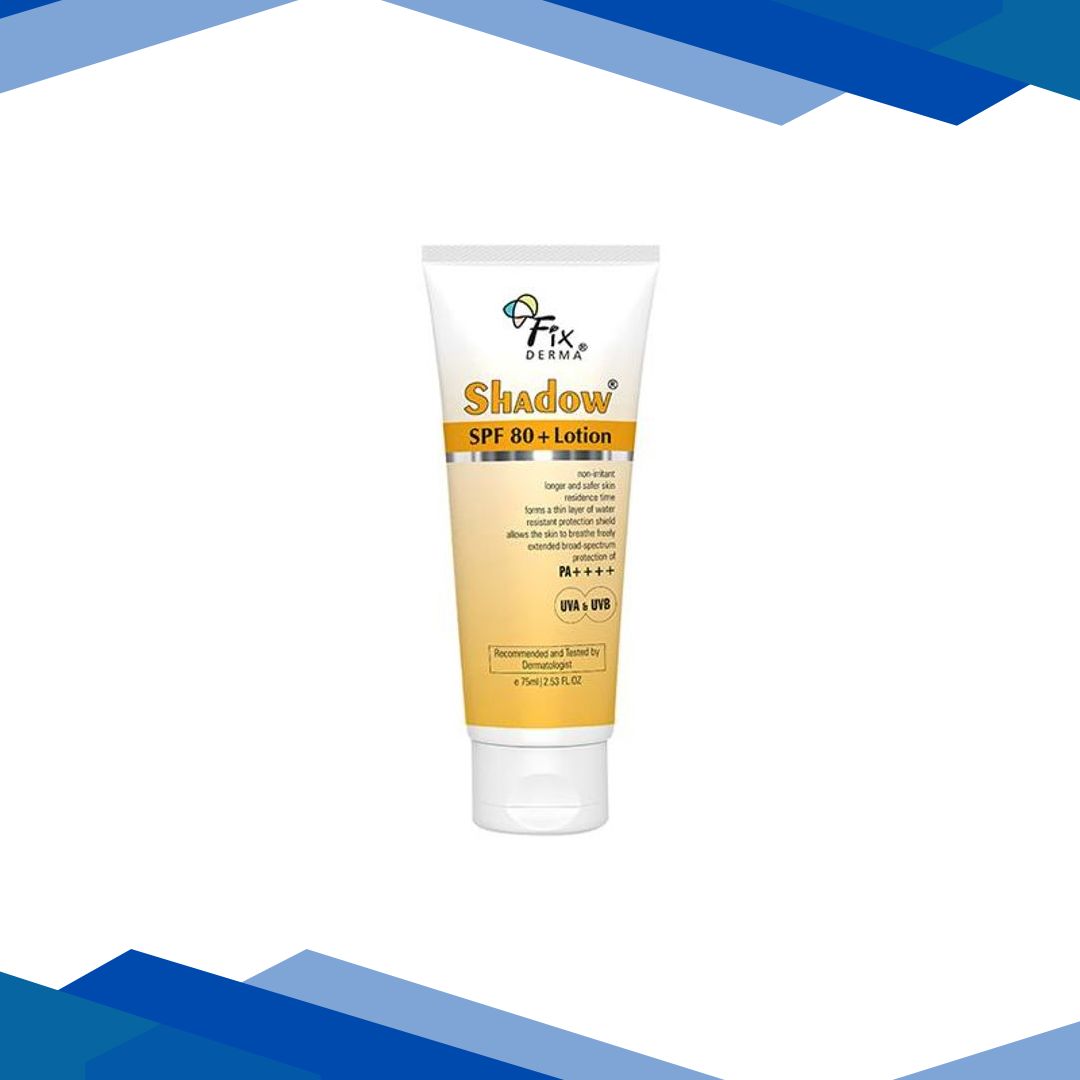 Fixderma Shadow Sunscreen SPF 80+ PA++++ Lotion – Sunscreen for Oily Skin & Dry Skin, Sun Screen Protector SPF 80 75ml