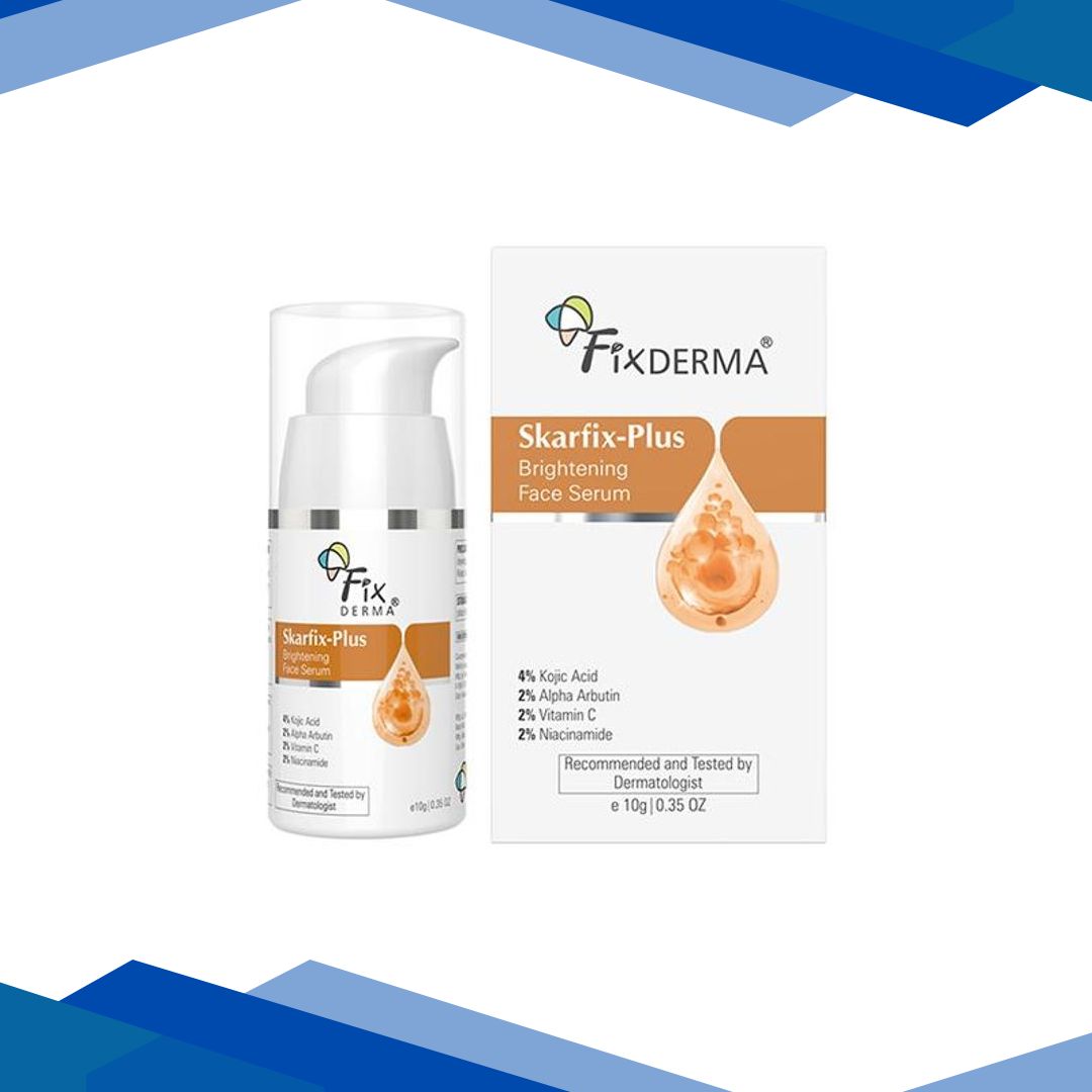 Fixderma Skarfix Plus 4% Kojic Acid Brightening Face Serum Fades Dark Spots & Hyperpigmentation 10 gm
