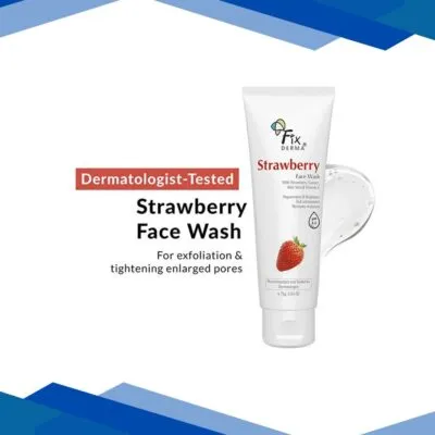 Fixderma Strawberry Face Wash with Vitamin E and Strawberry Extract, Face Wash and Face Cleanser 75 gm