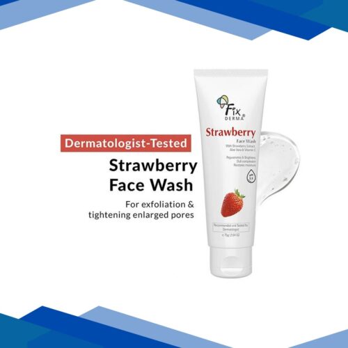 Fixderma Strawberry Face Wash with Vitamin E and Strawberry Extract, Face Wash and Face Cleanser 75 gm