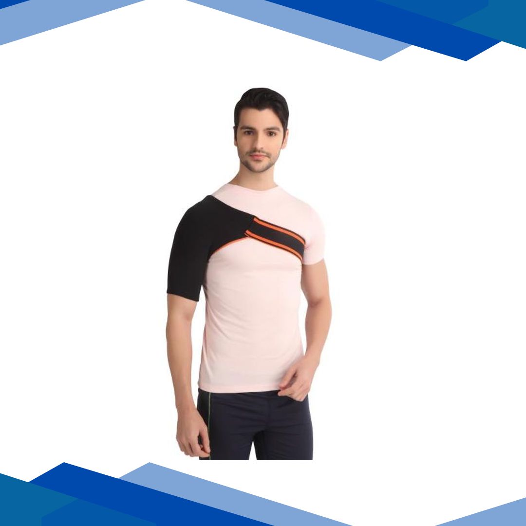 Flamingo Shoulder Support (OC – 2042) (M) – Black & Turqoise blue