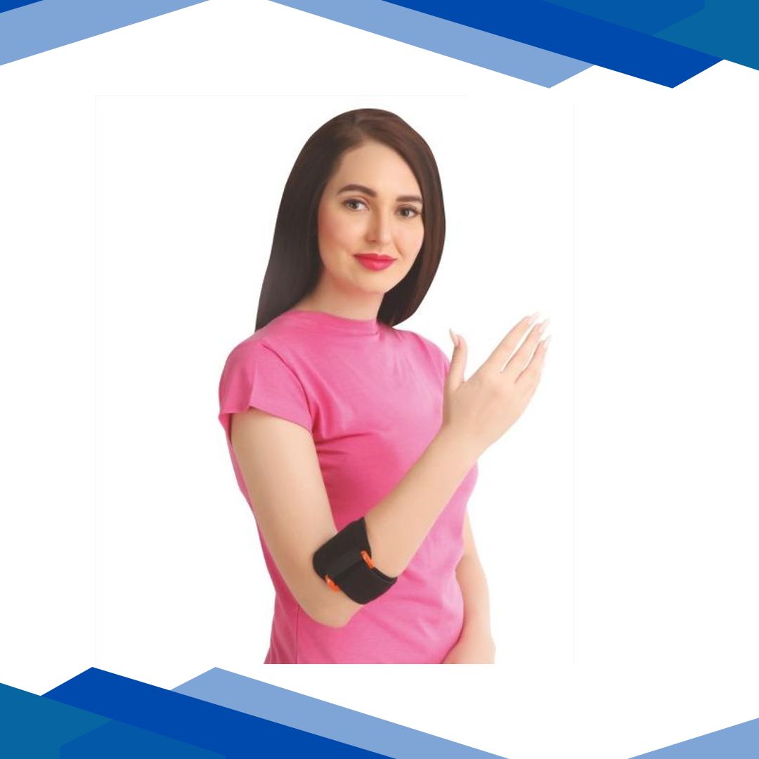 Flamingo Tennis Elbow Support (OC – 2024) (S) – Black & Turqoise blue