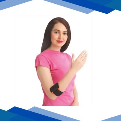 Flamingo Tennis Elbow Support (OC – 2024) (XL) – Black & Turqoise blue