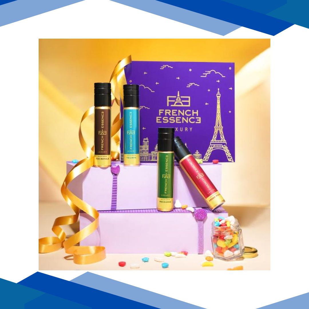 French Essence Gift Set – Eua De Parfume (Amber Magic + Oud Royale + Triumph + Recharge) ( Pack Of 4 x 30 ml) 1’s