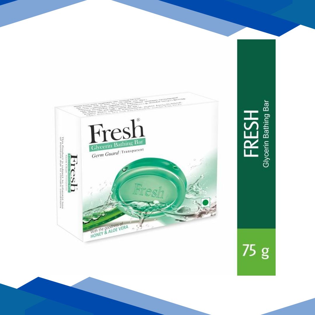 Fresh Glycerin Transparent Germ Guard Bathing Bar – Honey and Aloe Vera (green) 75 g