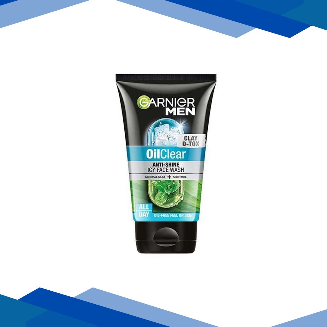 Garnier Men Oil Clear Clay D-Tox Deep Cleansing Icy Face Wash 100 Gm