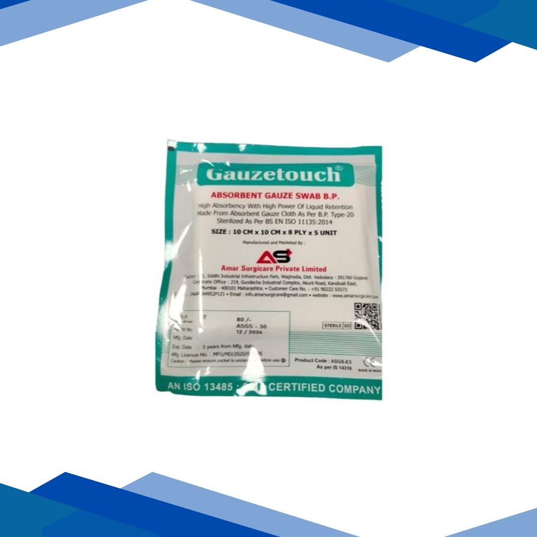 Gauzetouch Absorbent Swab Cloth (10cm X 10cm X 8Ply) 5’s