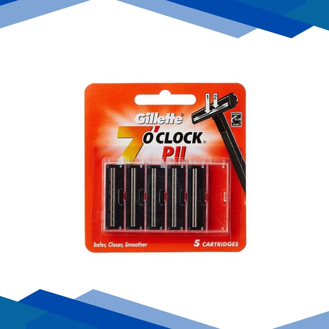 Gillette 7 ‘o’ Clock PII Cartridges 5’s