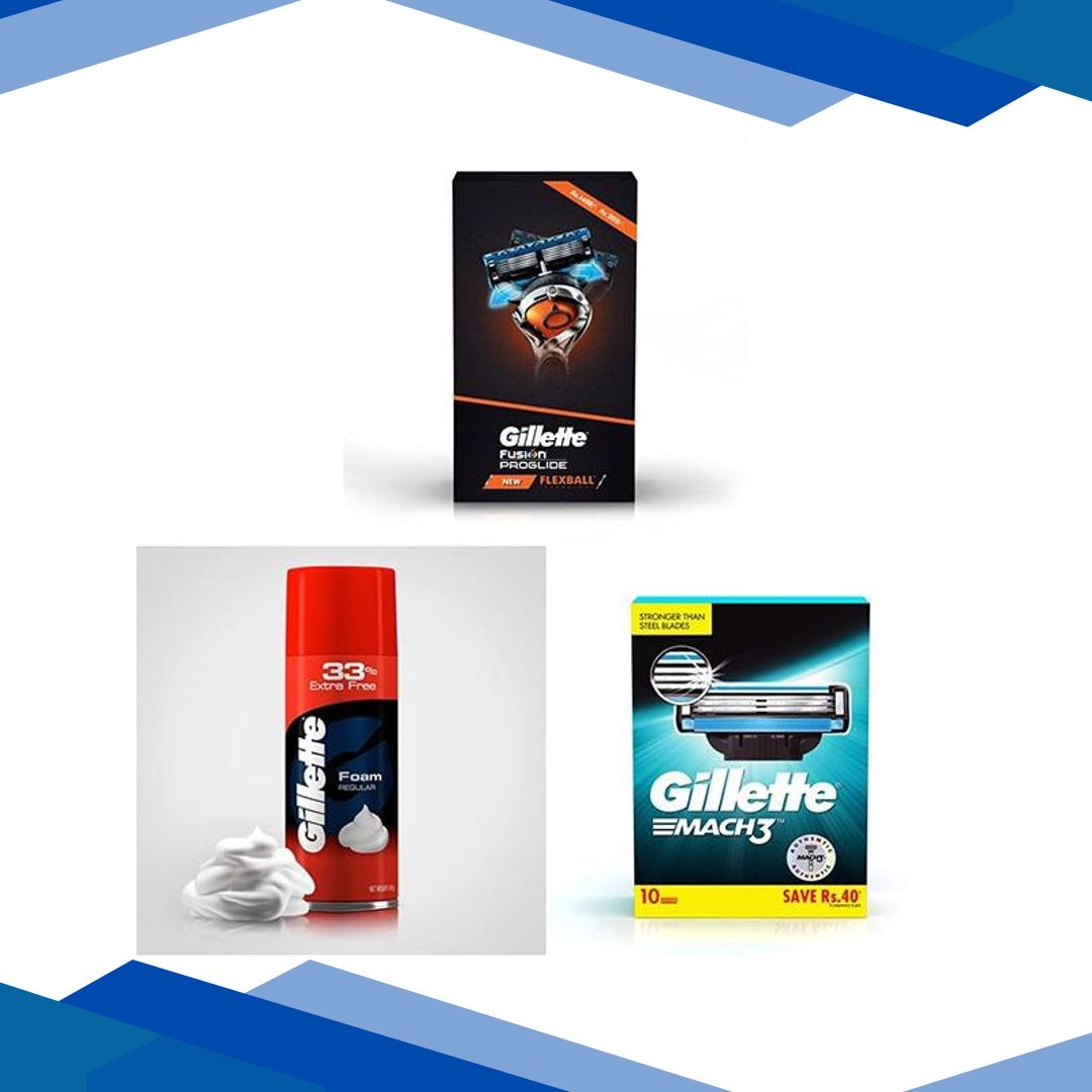Gillette Flexball Pro Glide Gift Pack and Flexball Razor with 4 Flexball Cartridge 1’s