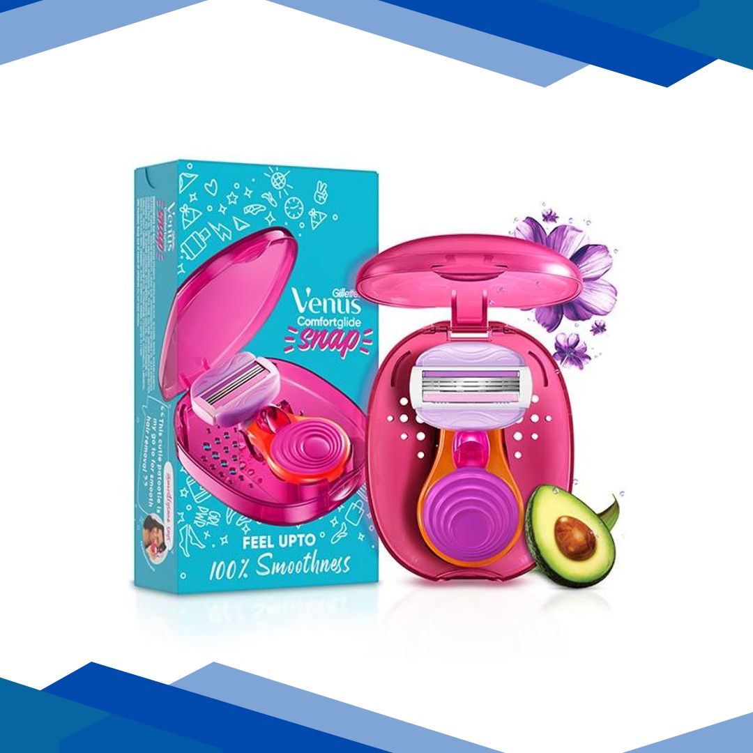 Gillette Venus Comfortglide Snap Hair Removel Razor with Gel Bars Avocado Oil 1’s1