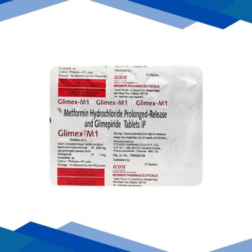Glimex M 1mg/500mg Tablet 10’S