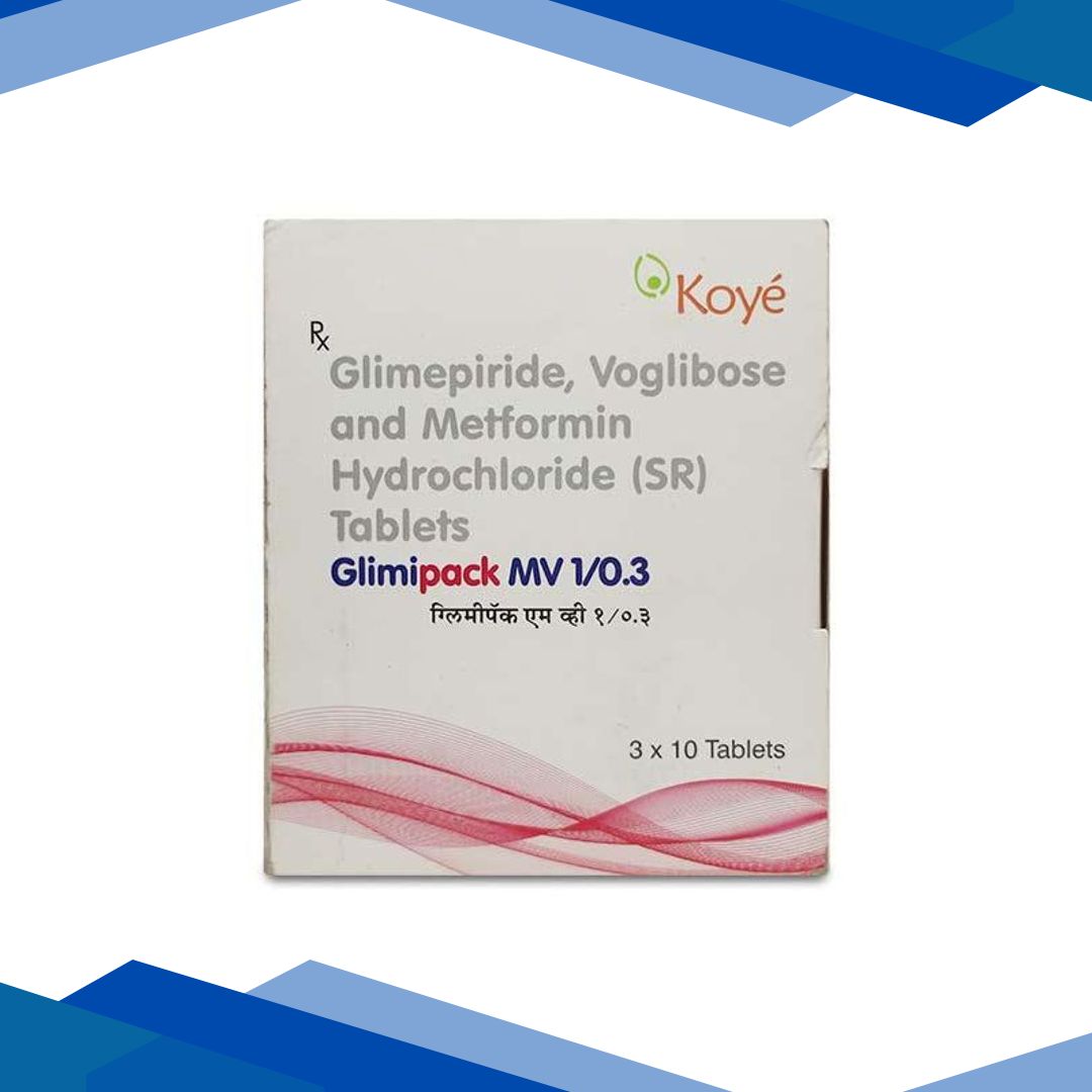 Glimipack MV 1/500/0.3mg Tablet 10’S