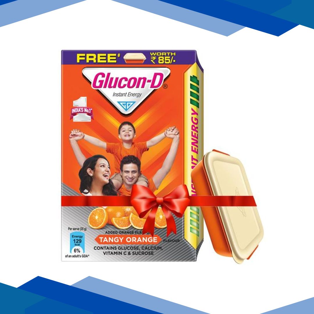 Glucon-D Instant Energy Powder – Tangy Orange (Refill) (Shaker Worth Rs.100) 450 g