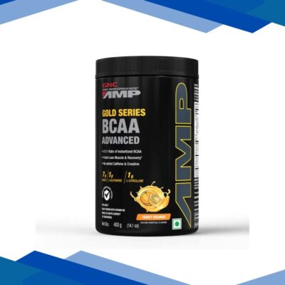 GNC AMP Gold Series BCAA Advanced Powder with Vitamin B6 – Orange Flavour 400 gm