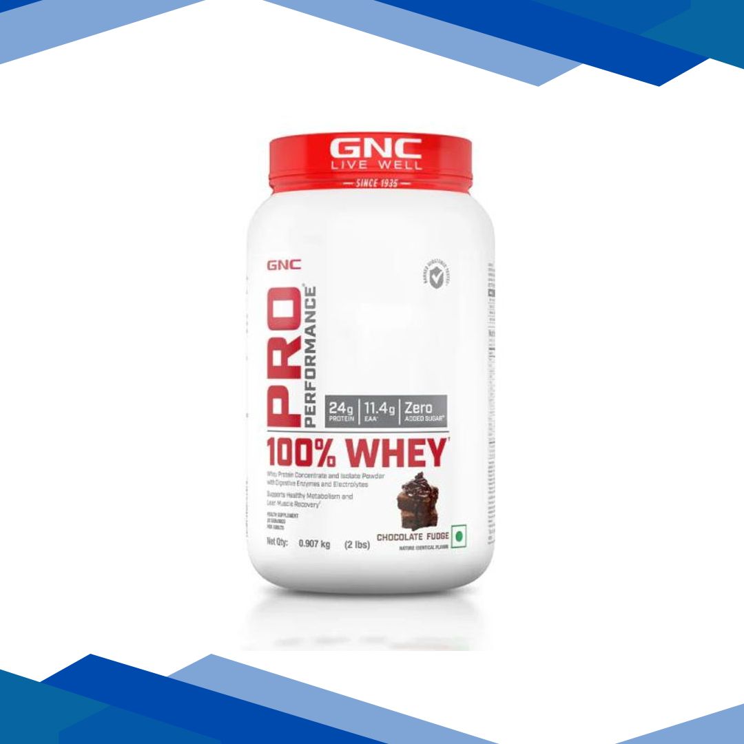 GNC Pro Performance 100% Whey Protein – Chocolate Fudge 907 gm (2lb)