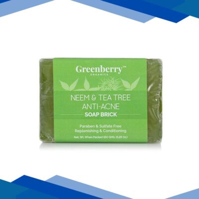 Greenberry Organics Anti-Acne Soap Brick – Neem & Tea Tree 150 gm